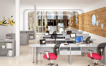Набор мебели в офис SIMPLE с эргономичными столами и тумбами в Саратове - предосмотр 1